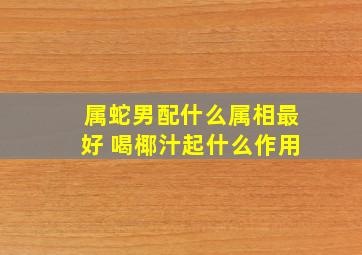 属蛇男配什么属相最好 喝椰汁起什么作用